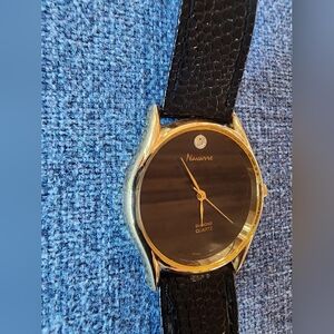 Black and Gold Diamond Quartz Watch